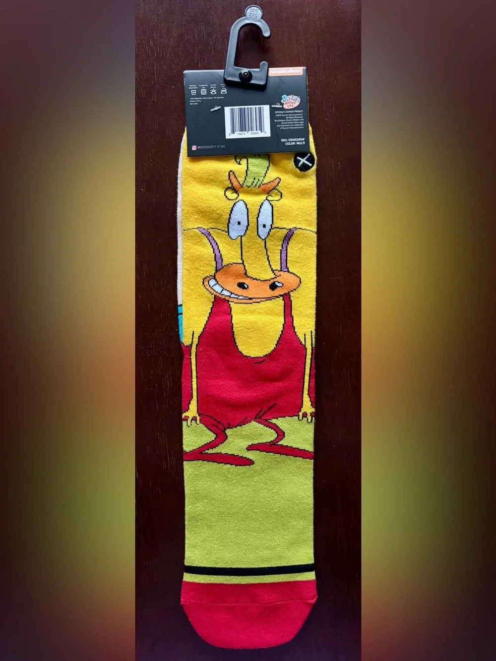 ROCKO’S MODERN LIFE ODD SOX NOVELTY CREW SOCKS NWT MEN’S SHOE SIZE 6-13